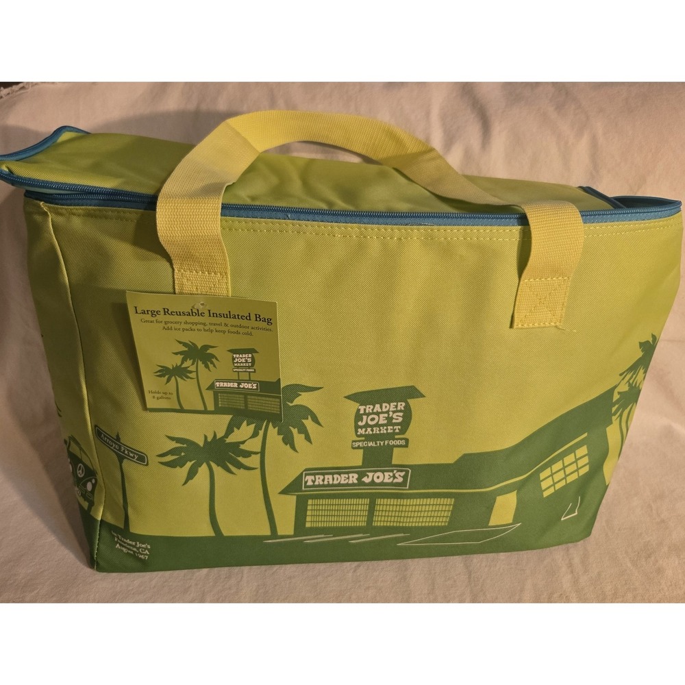 Trader Joe's Lime Green Insulated Cooler Bag 8 Gallon Pasadena 2026 NWT Large